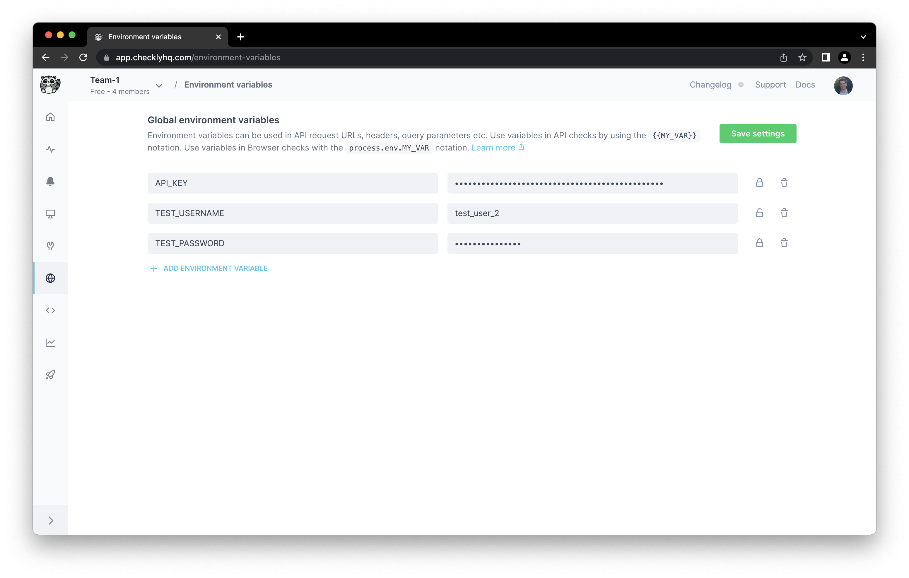 set global environment variable